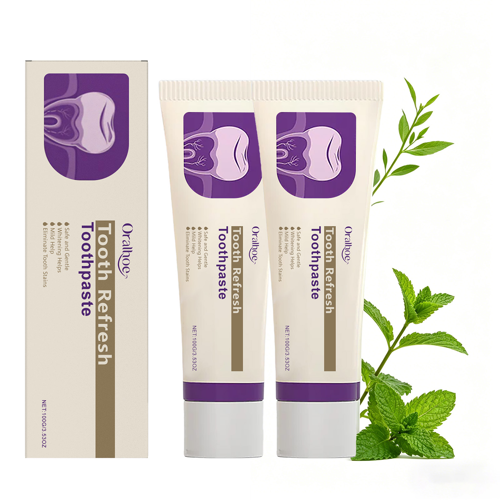 Teeth Whitening Toothpaste - معجون أسنان بالنعناع لتجديد وتفتيح الأسنان،