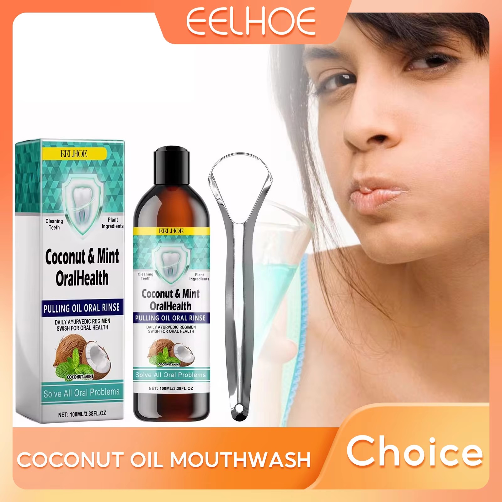 Coconut Oil Pull - EELHOE النعناع زيت جوز الهند سحب
