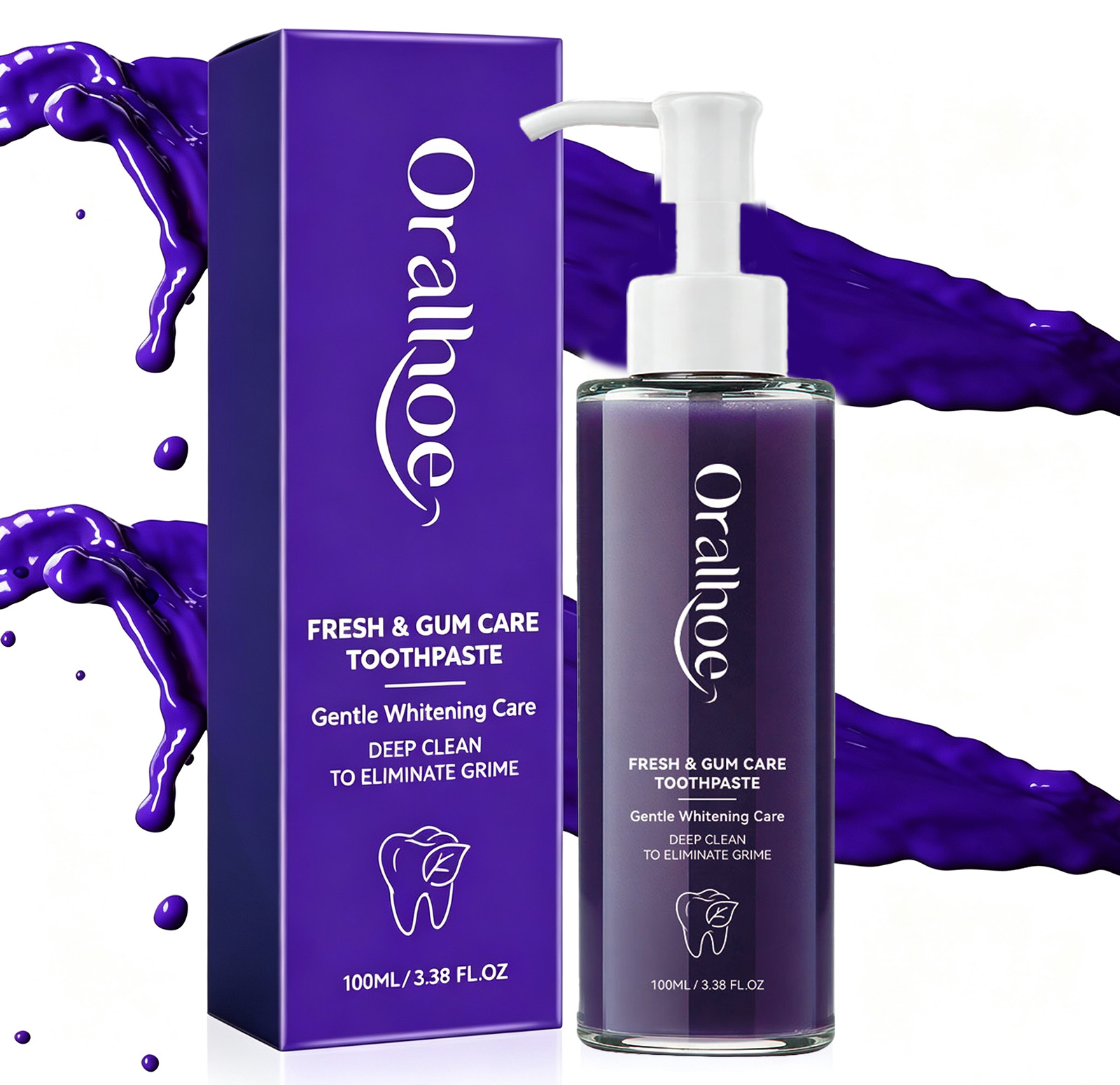 Teeth Whitening Mousse - معجون أسنان أرجواني لتبييض الأسنان وتصحيح