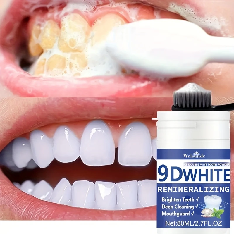 Teeth Whitening Powder - مسحوق أسنان 9D أبيض لإعادة ترسيب