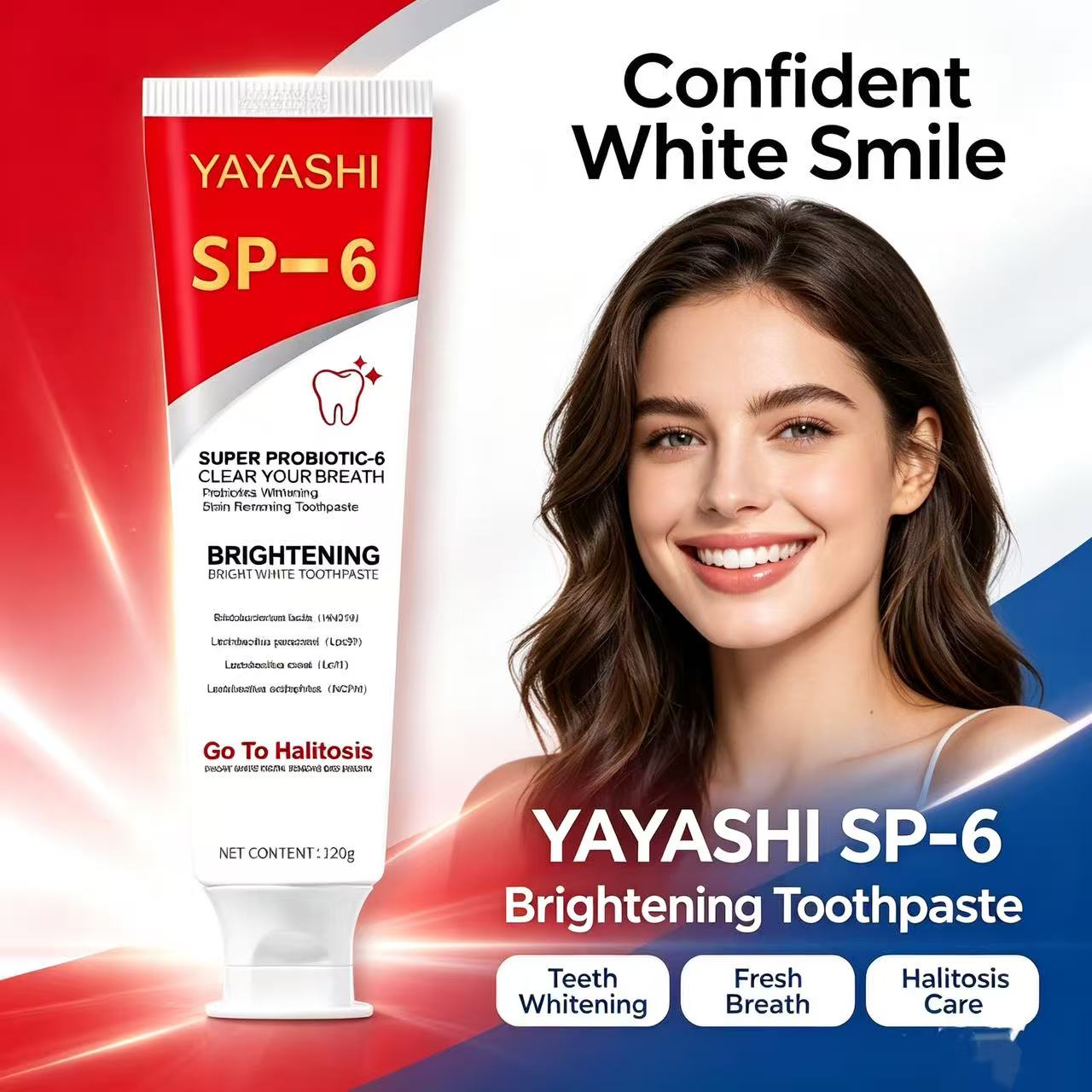 معجون أسنان بروبيوتيك Sp-6 لتب - مراجعة Teeth Whitening Toothpaste وسعره