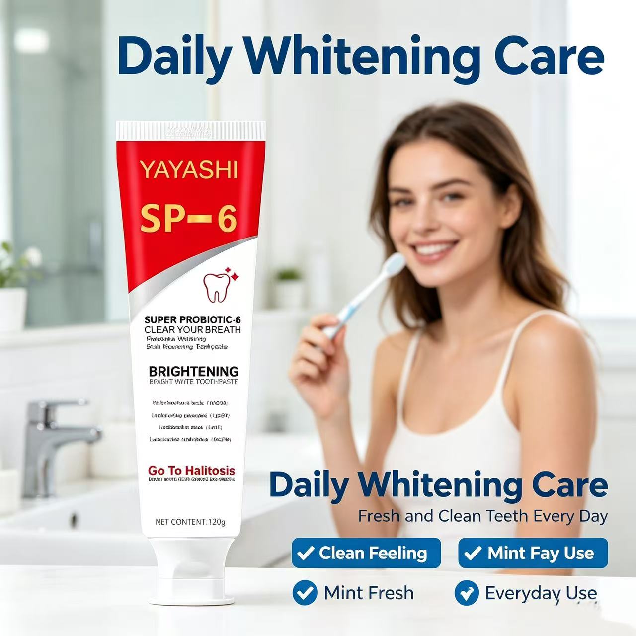 معجون أسنان بروبيوتيك Sp-6 لتب - مراجعة Teeth Whitening Toothpaste وسعره