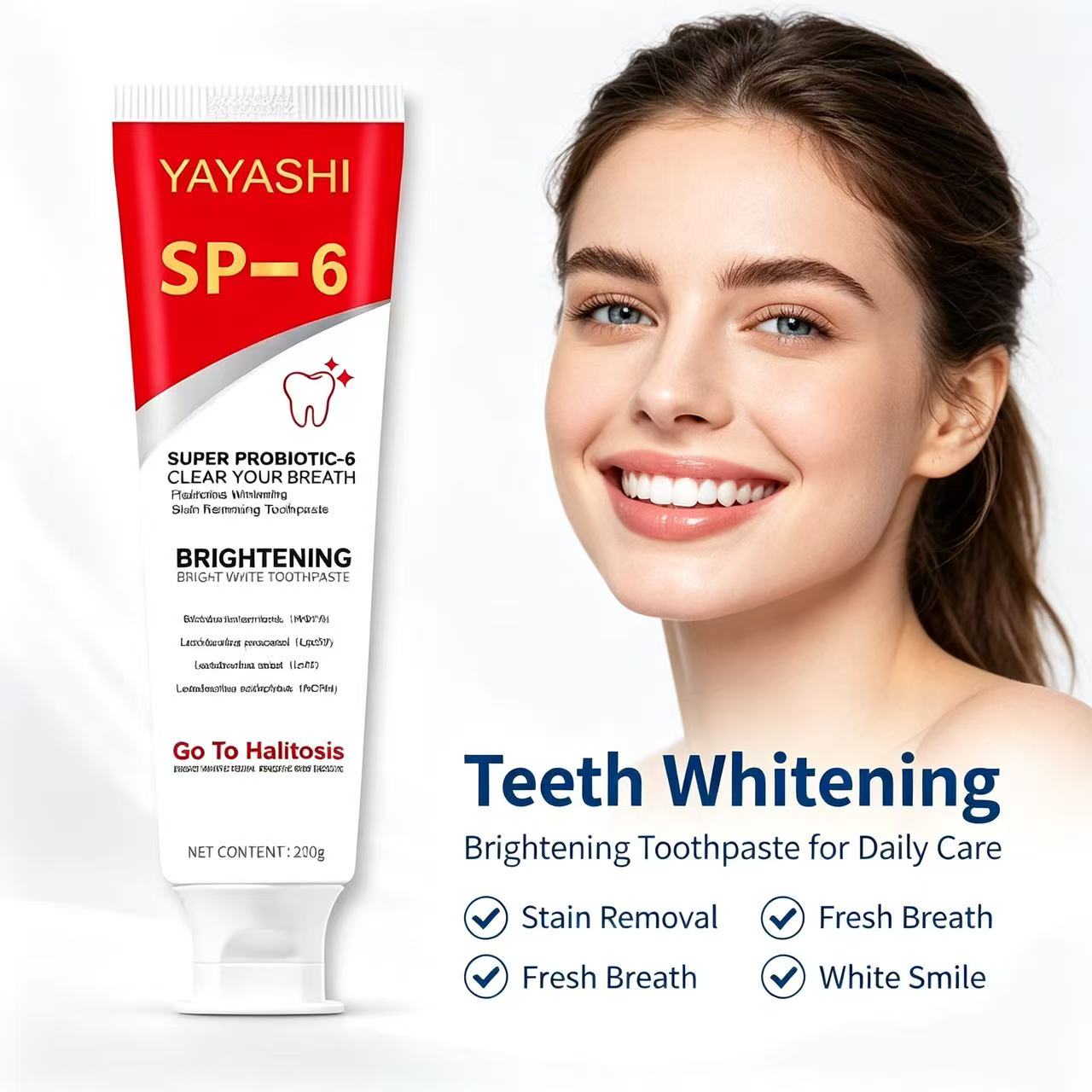 معجون أسنان بروبيوتيك Sp-6 لتب - مراجعة Teeth Whitening Toothpaste وسعره