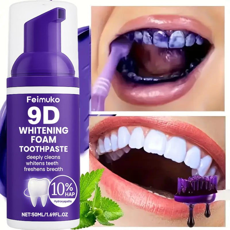 معجون أسنان 9D بنفسجي لتبييض ا - مراجعة Teeth Whitening Mousse وسعره