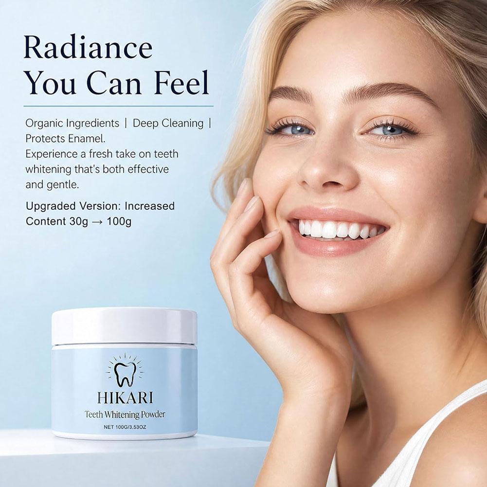 مسحوق تنظيف الأسنان هيكاري 100 - مراجعة Teeth Whitening Powder وسعره