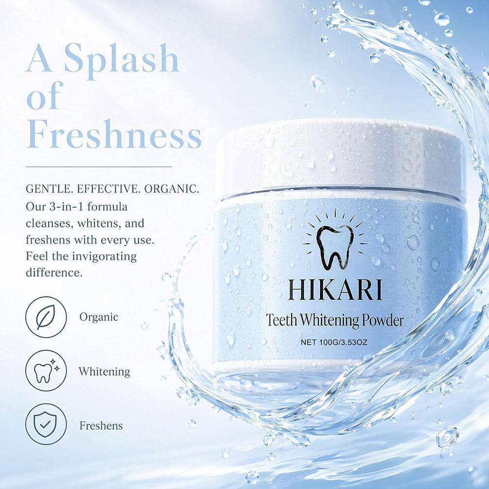 مسحوق تنظيف الأسنان هيكاري 100 - مراجعة Teeth Whitening Powder وسعره