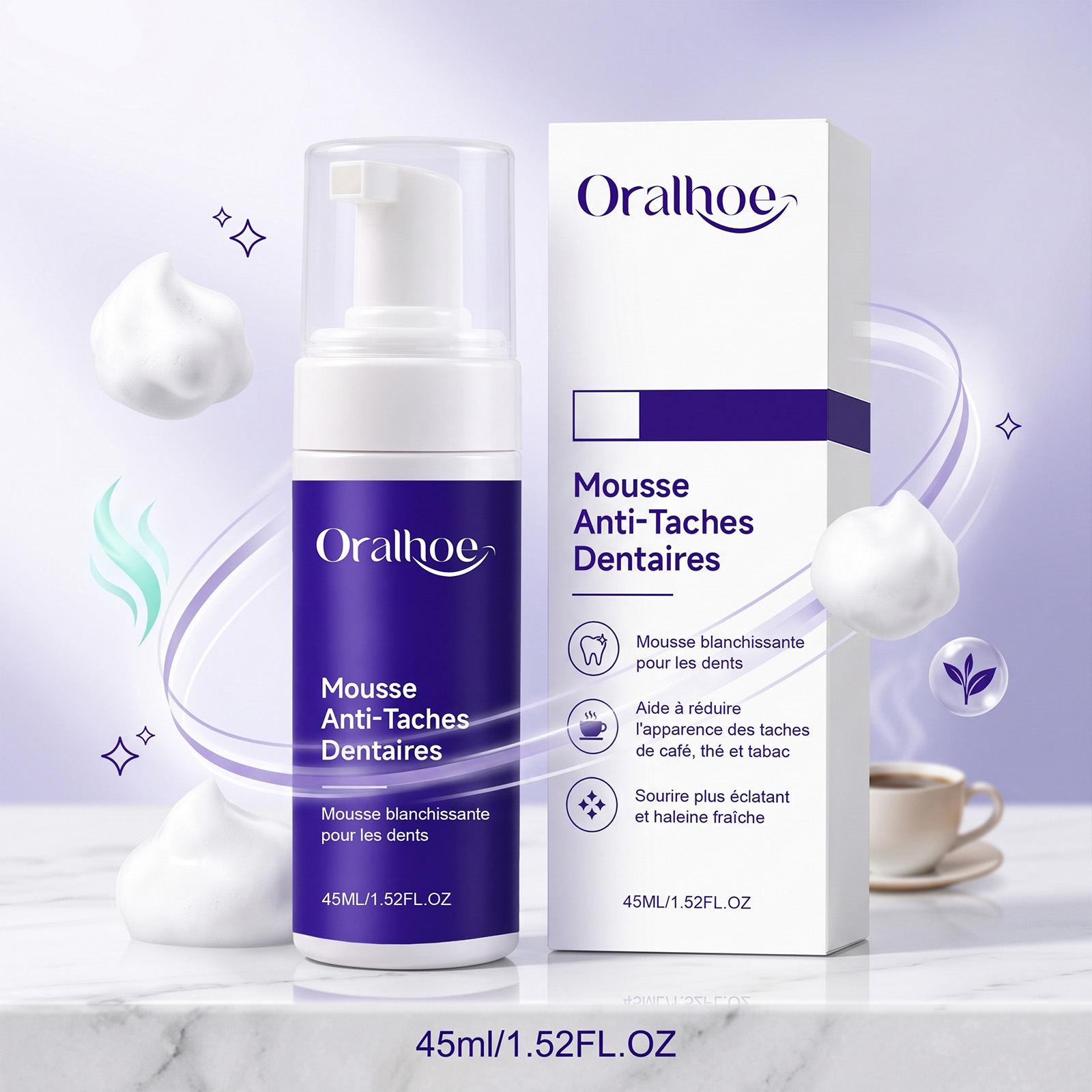 معجون أسنان بنفسجي على شكل رغو - مراجعة Teeth Whitening Mousse وسعره