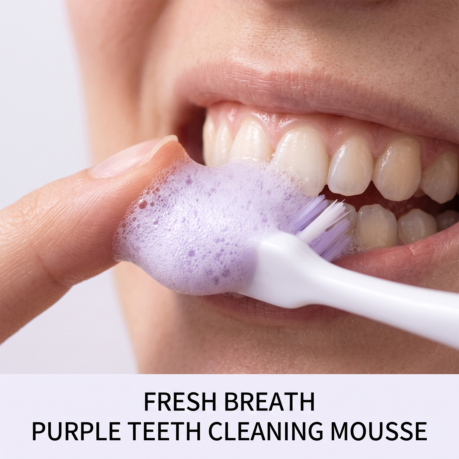 معجون أسنان بنفسجي على شكل رغو - مراجعة Teeth Whitening Mousse وسعره